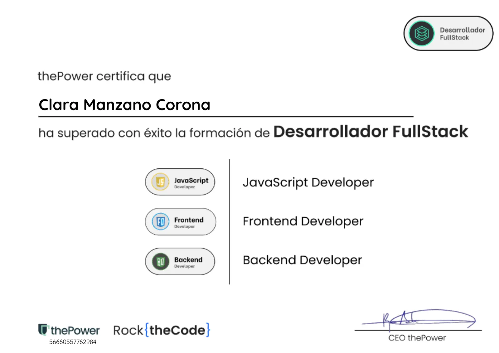 Certificado MERN FullStack Developer